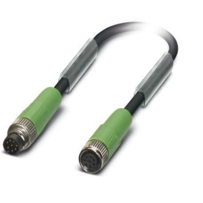 Phoenix Contact Straight Male M8 to Female M8 Sensor Actuator Cable, 1.5m