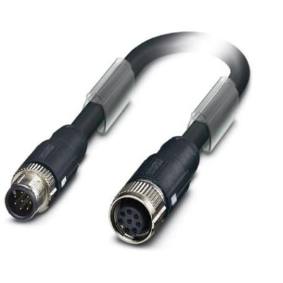 Phoenix Contact Straight Male M12 to Female M12 Bus Cable, 5m
