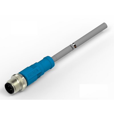 TE Connectivity Straight Male 4 way M12 to M12 Cable Assembly, 1.5m