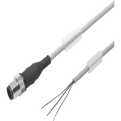 Straight Female 3 way M12 to 3 way Pigtail Cable, 1m