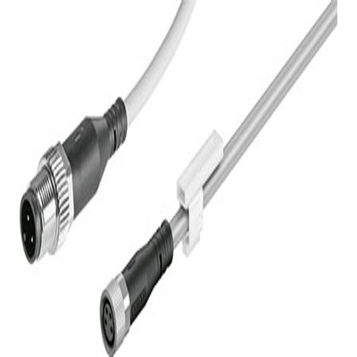 Straight Female 4 way M8 to Straight Female 4 way M12 Cable, 1m