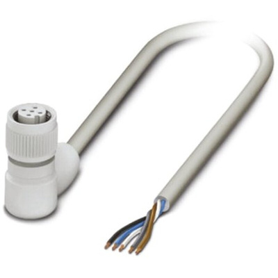 Phoenix Contact Right Angle Female 5 way M12 to Unterminated Sensor Actuator Cable, 5m