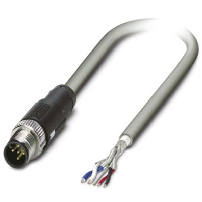 Phoenix Contact Straight Male 5 way M12 to Unterminated Bus Cable, 5m