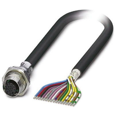 Phoenix Contact Female 17 way M12 to Sensor Actuator Cable, 1m