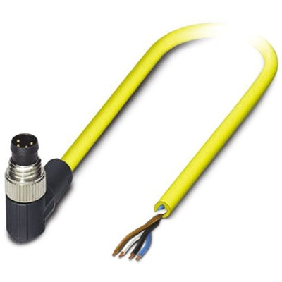 Phoenix Contact Right Angle Male 4 way M8 to Unterminated Sensor Actuator Cable, 2m