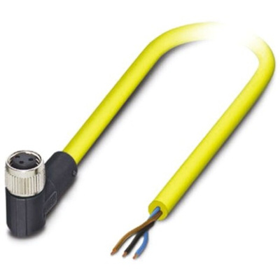 Phoenix Contact Right Angle Female 3 way M8 to Unterminated Sensor Actuator Cable, 2m