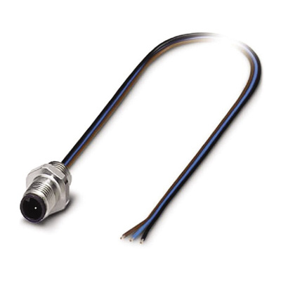 Phoenix Contact Straight Male 3 way M5 to Unterminated Sensor Actuator Cable, 500mm