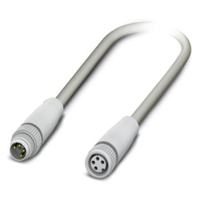 Phoenix Contact Male 4 way M8 to Female 4 way M8 Sensor Actuator Cable, 3m