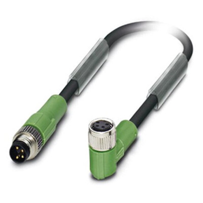 Phoenix Contact Male 4 way M8 to Female 4 way M8 Sensor Actuator Cable, 3m