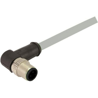 HARTING Right Angle Male 12 way M12 to Unterminated Sensor Actuator Cable, 1m