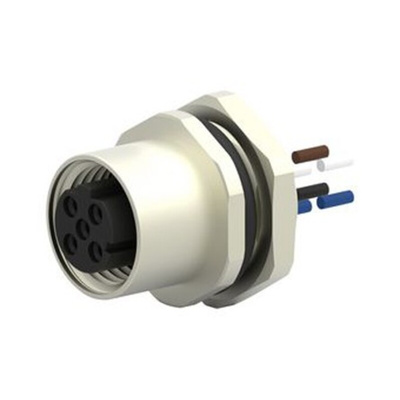 TE Connectivity Straight Female 4 way M12 to Unterminated Sensor Actuator Cable, 200mm