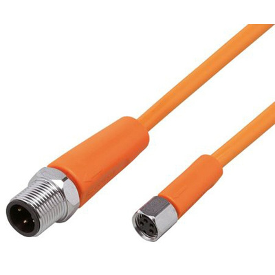 ifm electronic Male 4 way M12 to Female 4 way M8 Sensor Actuator Cable, 5m