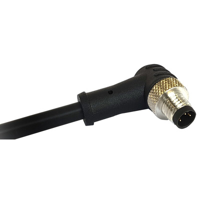 Bulgin Right Angle Male 4 way M8 to Unterminated Sensor Actuator Cable, 1m