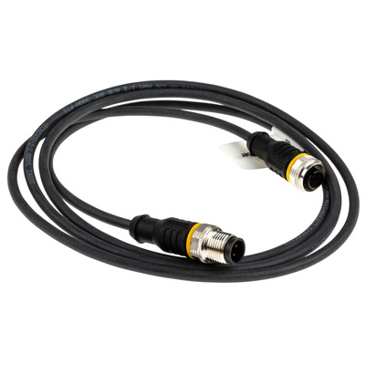 Turck Straight Female 3 way M12 to Male M12 Sensor Actuator Cable, 1.5m