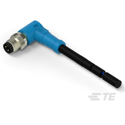 TE Connectivity Right Angle Male 3 way M8 to Unterminated Sensor Actuator Cable, 500mm