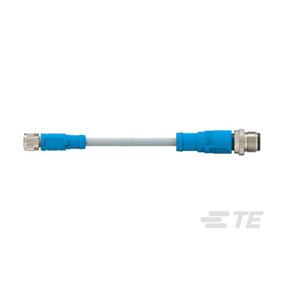 TE Connectivity Straight Female 4 way M8 to Straight Male 4 way M12 Sensor Actuator Cable, 500mm