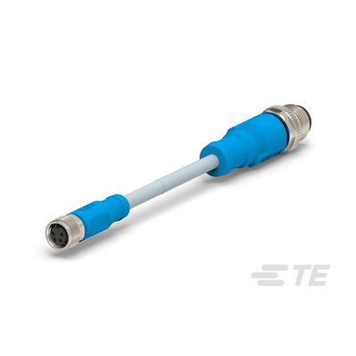 TE Connectivity Straight Female 4 way M8 to Straight Male 4 way M12 Sensor Actuator Cable, 500mm