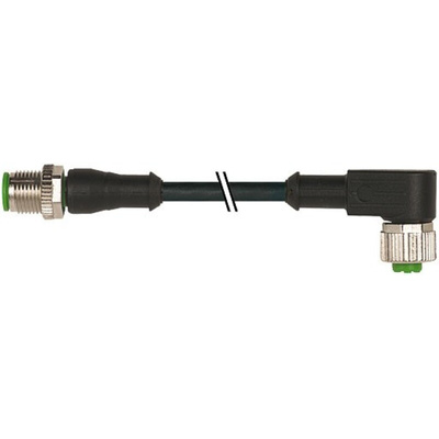 Murrelektronik Limited Straight Male 4 way M12 to Right Angle Female 4 way M12 Sensor Actuator Cable, 2m