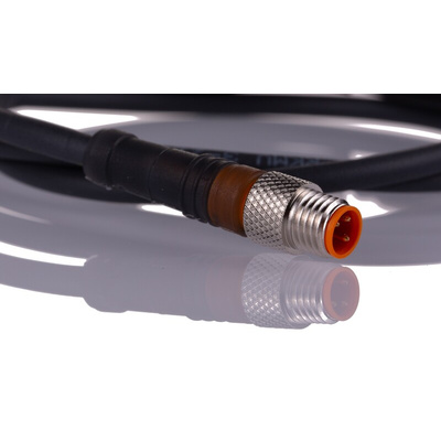 Lumberg Automation Straight Male 3 way M8 to Straight Female 3 way M8 Sensor Actuator Cable, 600mm