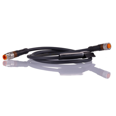 Lumberg Automation Straight Male 3 way M8 to Straight Female 3 way M8 Sensor Actuator Cable, 600mm