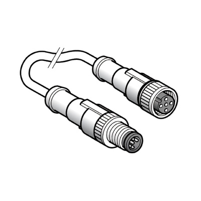 Telemecanique Sensors Straight Male 3 way M12 to Straight Female 3 way M12 Sensor Actuator Cable, 2m