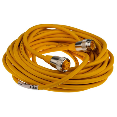 Turck Straight Male 5 way 7/8 in Circular to Straight Female 5 way 7/8 in Circular Sensor Actuator Cable, 10m