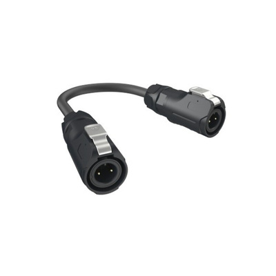 Amphenol Communications Solutions Straight Male M12 to Male M12 Sensor Actuator Cable, 1m