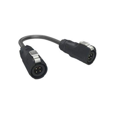 Amphenol Communications Solutions Straight Male M12 to Male M12 Sensor Actuator Cable, 1m