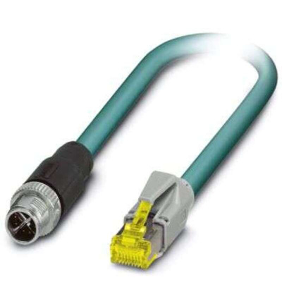 Phoenix Contact M12 to Straight Male RJ45 Cable, 10m