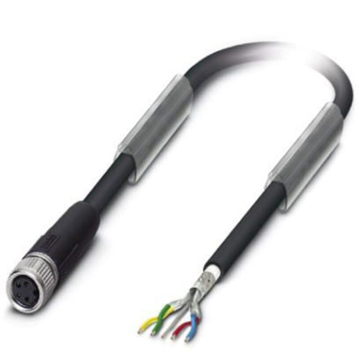 Phoenix Contact Straight Female M8 to Unterminated Bus Cable, 10m