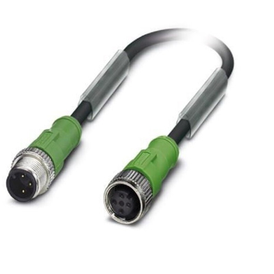 Phoenix Contact Male M12 to Female M12 Sensor Actuator Cable, 300mm