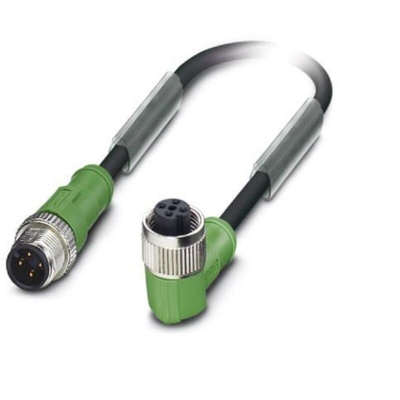 Phoenix Contact Male M12 to Right Angle Female M12 Sensor Actuator Cable, 10m