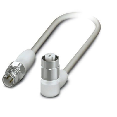 Phoenix Contact Straight Male M12 to Female M12 Sensor Actuator Cable, 300mm