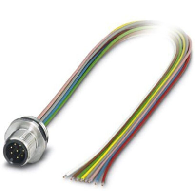 Phoenix Contact Straight Male M12 to Unterminated Sensor Actuator Cable, 500mm