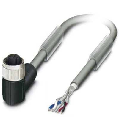Phoenix Contact Right Angle Female M12 to Bus Cable, 2m