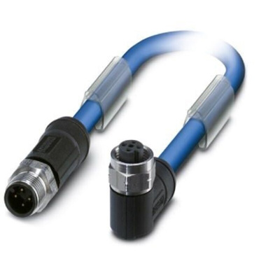 Phoenix Contact Straight Male M12 to Female M12 Bus Cable, 20m