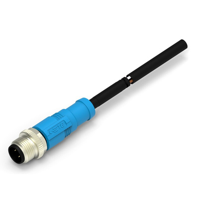 TE Connectivity Straight Male 4 way M12 to M12 Cable Assembly, 1.5m