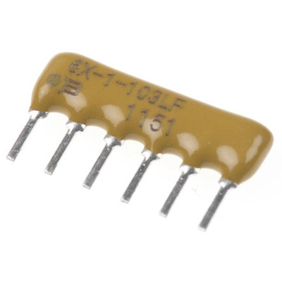 Bourns, 4600X 680Ω ±2% Bussed Through Hole Resistor Network, 5 Resistors, 0.75W total, SIP, Pin