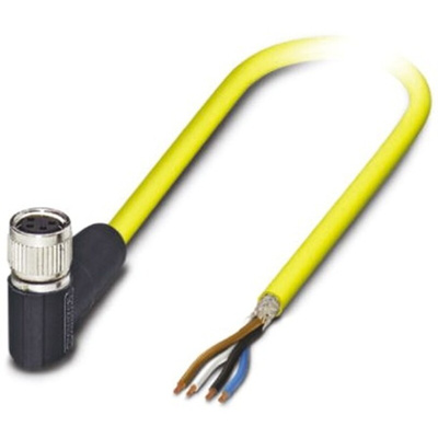 Phoenix Contact Right Angle Female 4 way M8 to Unterminated Sensor Actuator Cable, 5m