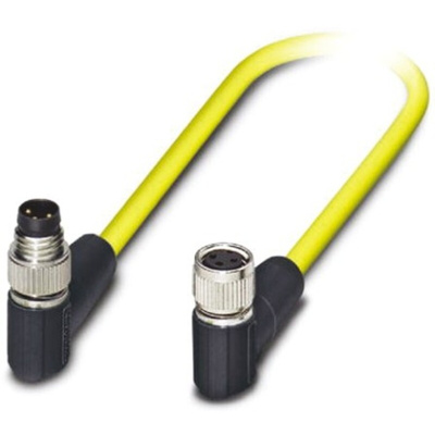 Phoenix Contact Right Angle Female 3 way M8 to Right Angle Male 3 way M8 Sensor Actuator Cable, 5m