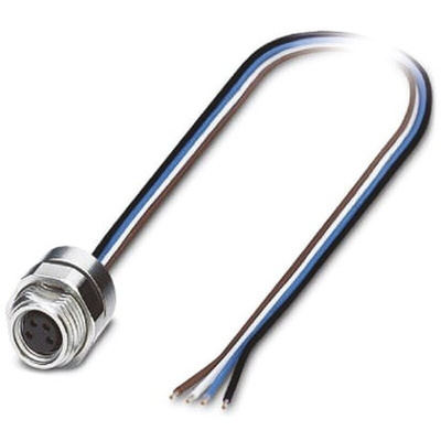 Phoenix Contact Straight Female 4 way M8 to Male Unterminated Sensor Actuator Cable, 500mm