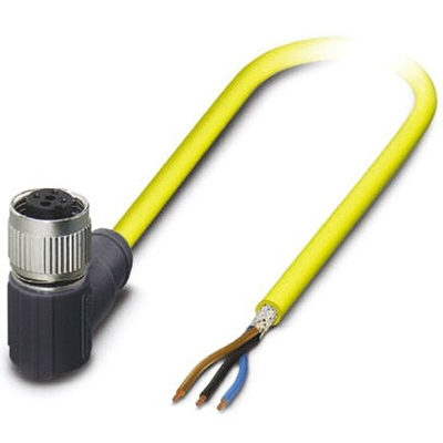 Phoenix Contact Right Angle Female 3 way M12 to Unterminated Sensor Actuator Cable, 10m