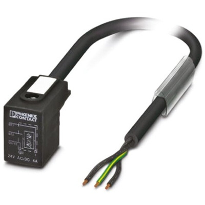 Phoenix Contact Right Angle 3 way DIN 43650 Form B to Unterminated Sensor Actuator Cable, 5m