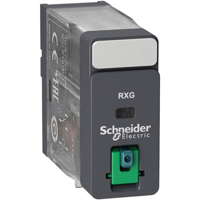 Schneider Electric, 24V dc Coil Non-Latching Relay DPDT, 5A Switching Current Plug In