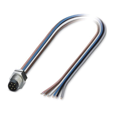 Phoenix Contact Male 6 way M8 to Sensor Actuator Cable, 500mm