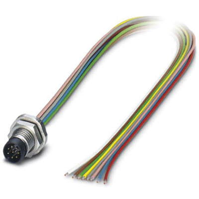 Phoenix Contact Male 8 way M8 to Sensor Actuator Cable, 500mm