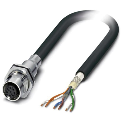 Phoenix Contact Straight Female 6 way M12 to Unterminated Sensor Actuator Cable, 5m