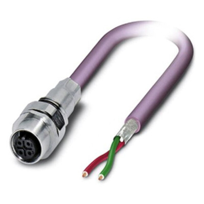 Phoenix Contact Female 2 way M12 to 2 way Unterminated Bus Cable, 500mm