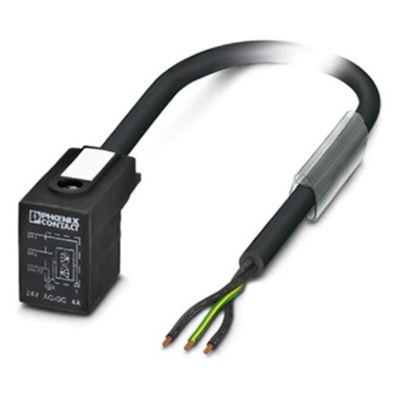 Phoenix Contact 3 way DIN 43650 Form B to 3 way Unterminated Sensor Actuator Cable, 1.5m