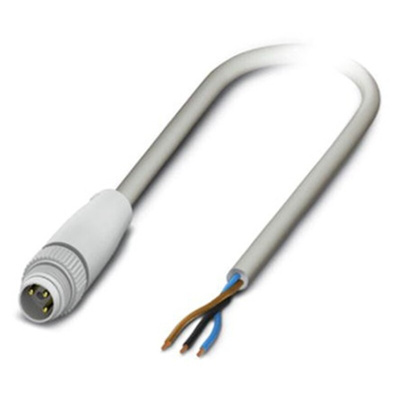 Phoenix Contact Male 3 way M8 to 3 way Unterminated Sensor Actuator Cable, 3m